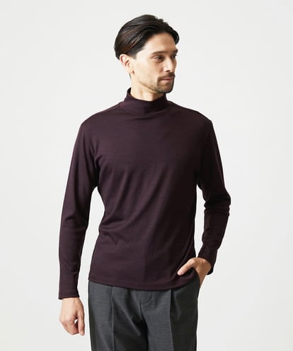 MNKCG68250 MICHEL KLEIN HOMME 《日本製》スムースモックネックカットソー