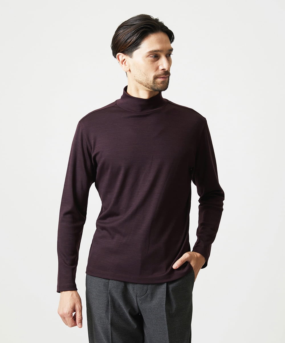 MNKCG68250 MICHEL KLEIN HOMME(ミッシェルクラン オム) 《日本製》スムースモックネックカットソー パープル