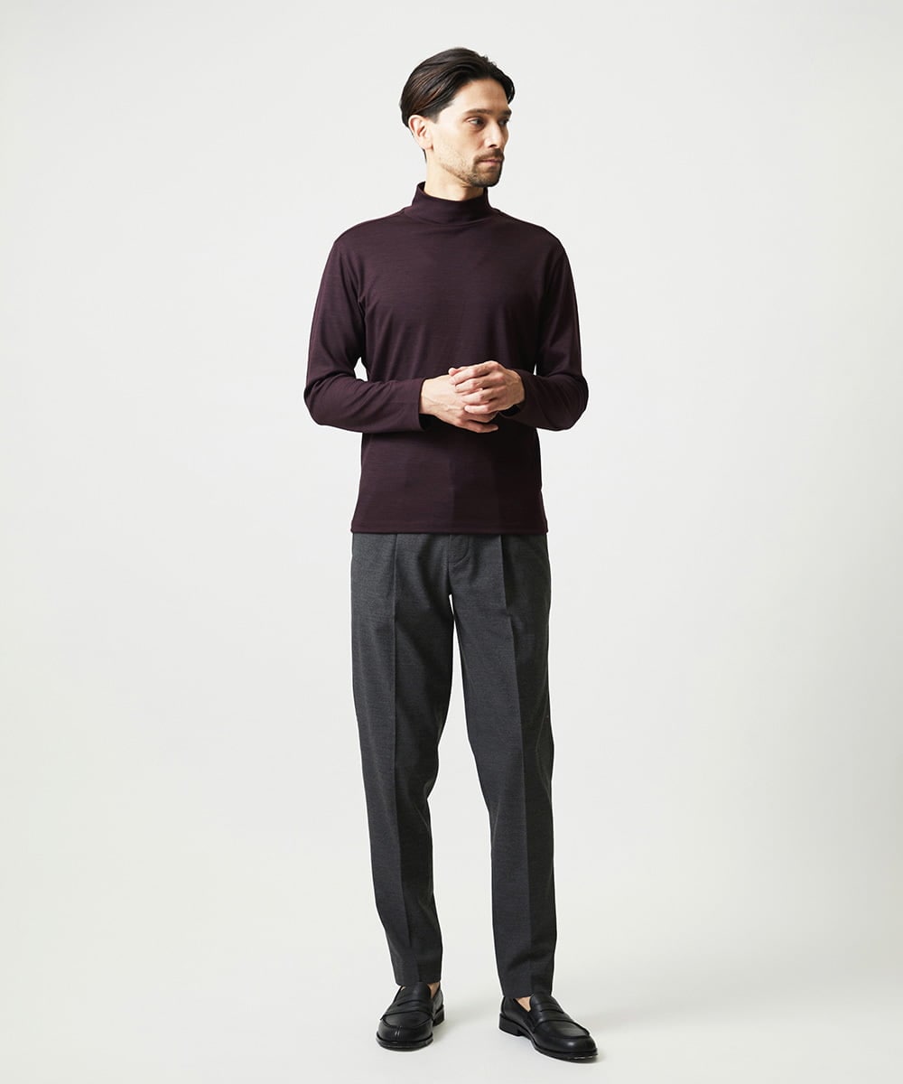 MNKCG68250 MICHEL KLEIN HOMME(ミッシェルクラン オム) 《日本製》スムースモックネックカットソー パープル