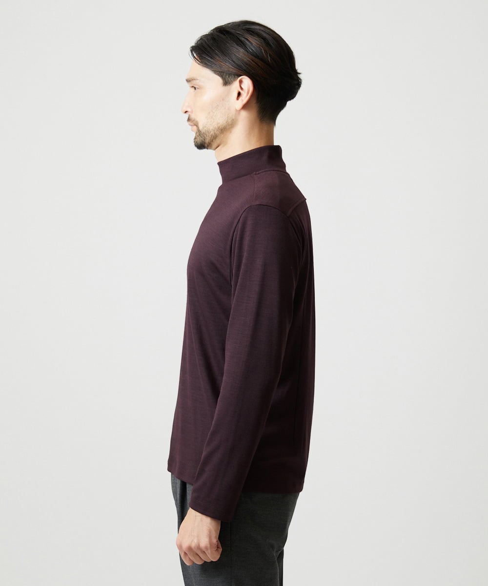 MNKCG68250 MICHEL KLEIN HOMME(ミッシェルクラン オム) 《日本製》スムースモックネックカットソー パープル