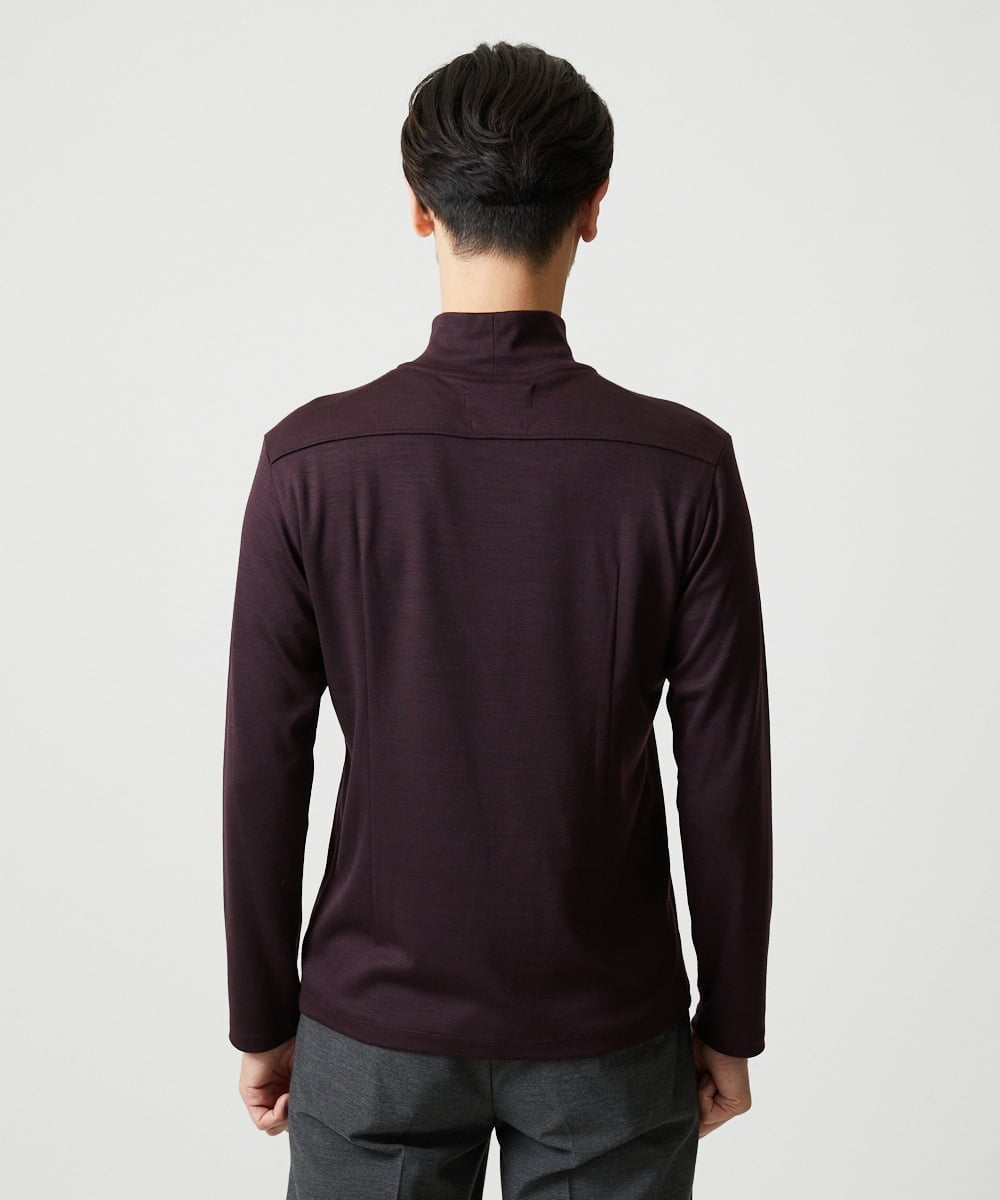 MNKCG68250 MICHEL KLEIN HOMME(ミッシェルクラン オム) 《日本製》スムースモックネックカットソー パープル