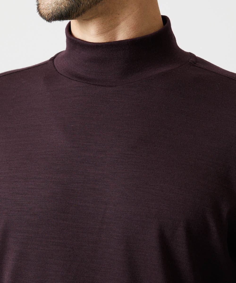 MNKCG68250 MICHEL KLEIN HOMME(ミッシェルクラン オム) 《日本製》スムースモックネックカットソー パープル