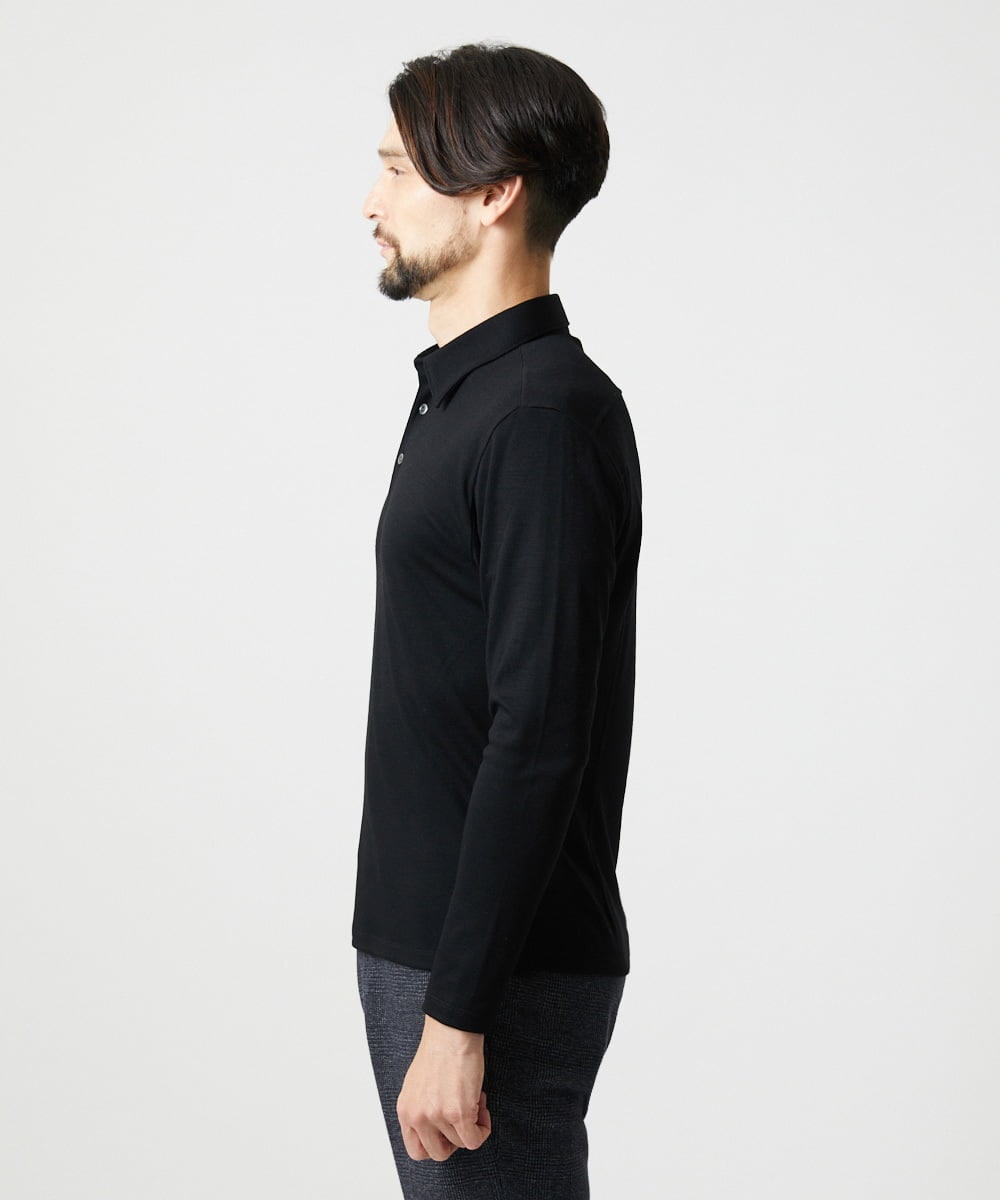 MNKCG69290 MICHEL KLEIN HOMME(ミッシェルクラン オム) 《日本製》スムースポロシャツカットソー ブラック