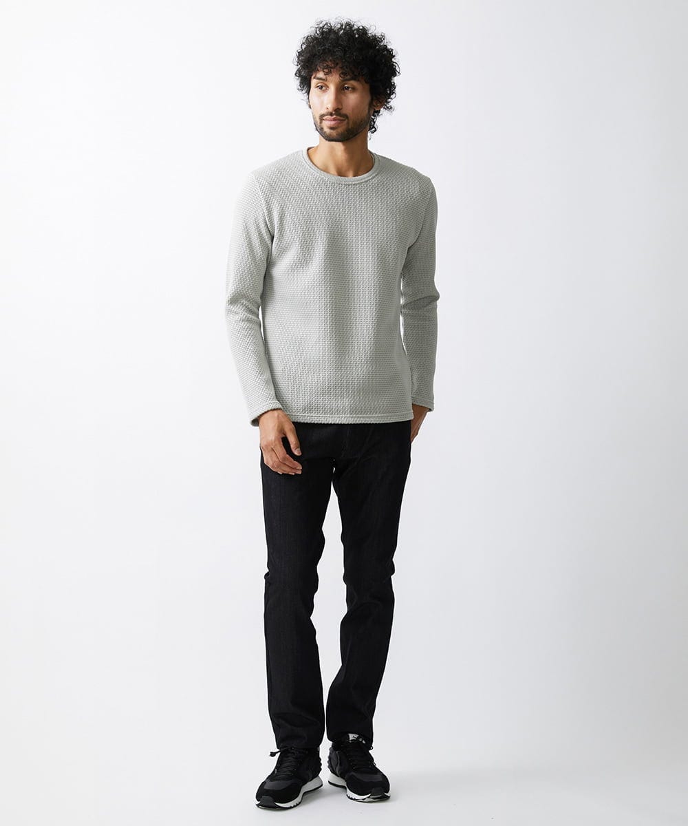MNKCV08200 MICHEL KLEIN HOMME(ミッシェルクラン オム) ダブルフェイスクルーネックカットソー ベージュ(84)