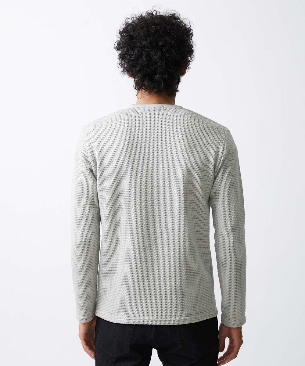 MNKCV08200 MICHEL KLEIN HOMME(ミッシェルクラン オム) ダブルフェイスクルーネックカットソー ベージュ(84)