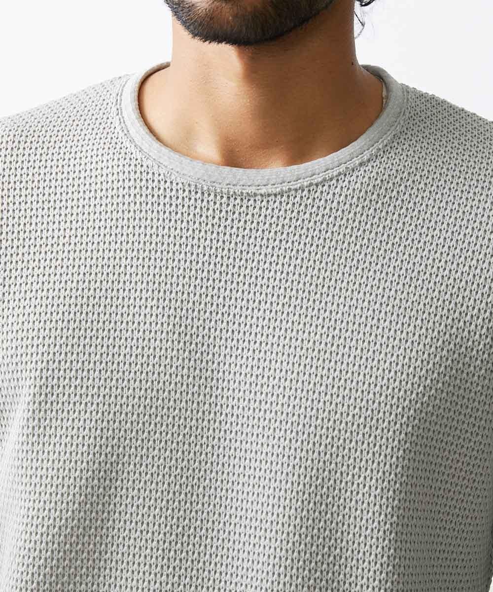 MNKCV08200 MICHEL KLEIN HOMME(ミッシェルクラン オム) ダブルフェイスクルーネックカットソー ベージュ(84)