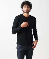 MNKCV08200 MICHEL KLEIN HOMME(ミッシェルクラン オム) ダブルフェイスクルーネックカットソー ブラック(94)