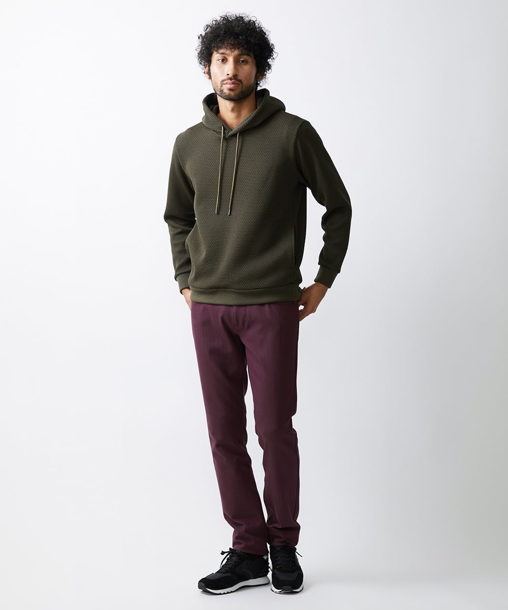 MNKCV42250 MICHEL KLEIN HOMME(ミッシェルクラン オム) ダブルフェイスプルオーバーパーカー カーキ