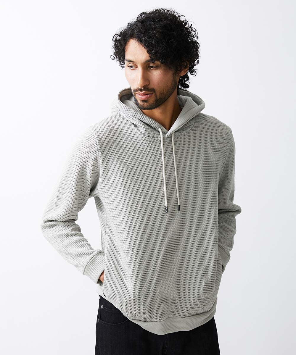MNKCV42250 MICHEL KLEIN HOMME(ミッシェルクラン オム) ダブルフェイスプルオーバーパーカー ベージュ