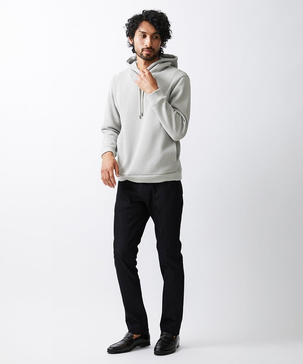 MNKCV42250 MICHEL KLEIN HOMME(ミッシェルクラン オム) ダブルフェイスプルオーバーパーカー ベージュ