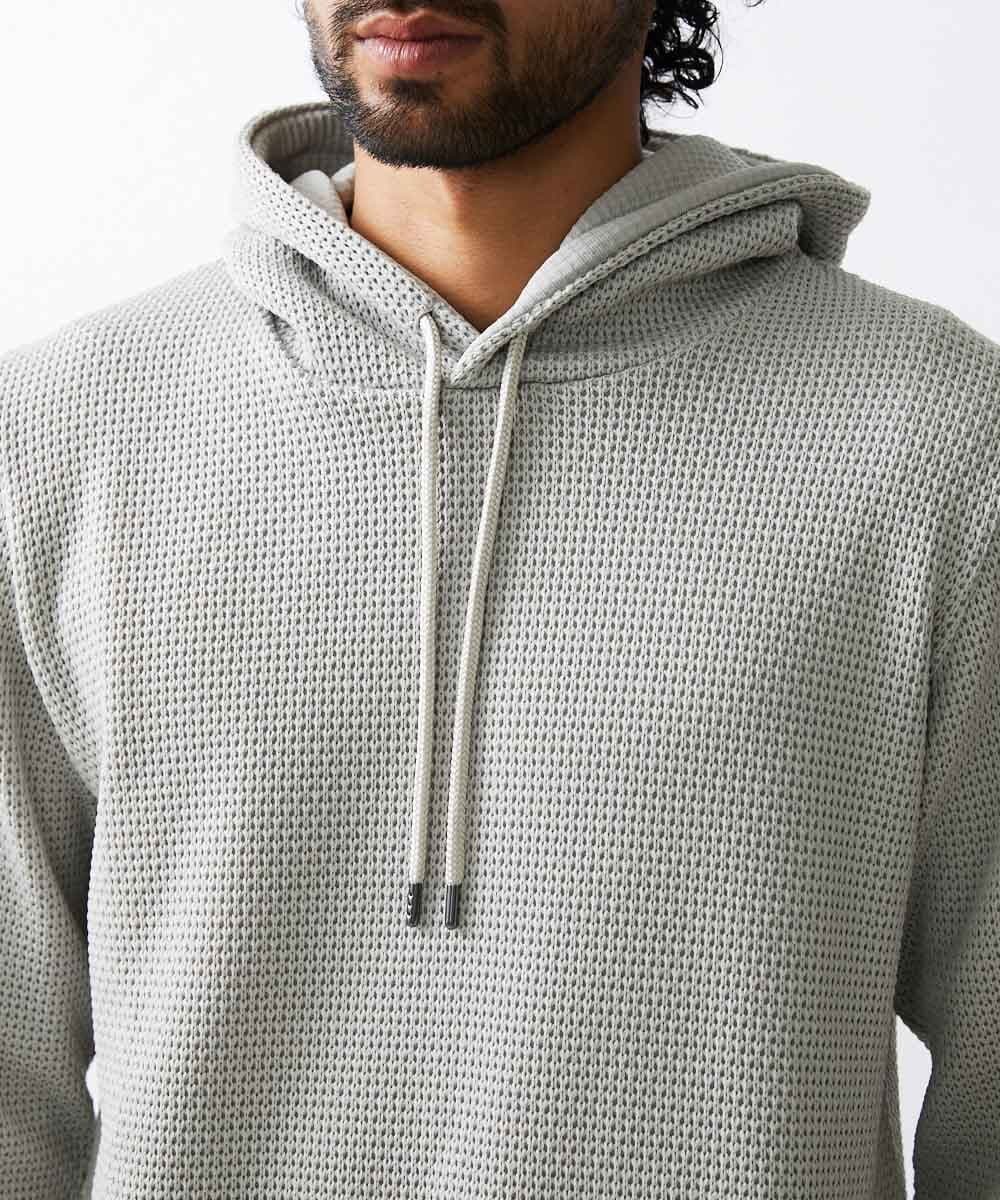MNKCV42250 MICHEL KLEIN HOMME(ミッシェルクラン オム) ダブルフェイスプルオーバーパーカー ベージュ