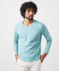 MNKDC50150 MICHEL KLEIN HOMME(ミッシェルクラン オム) 《日本製》リンクスVネック長袖カットソー カーキ