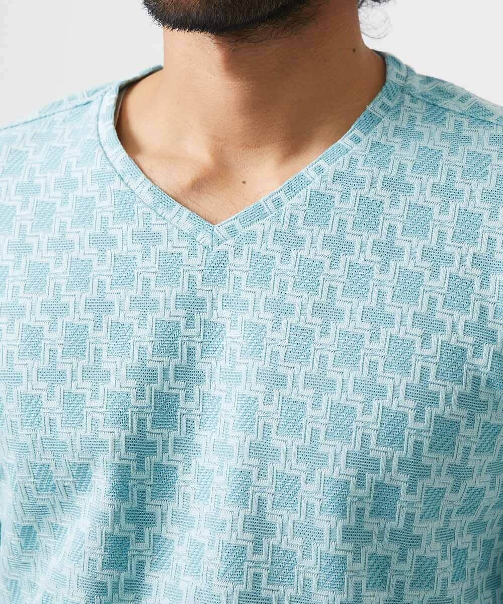 MNKDC50150 MICHEL KLEIN HOMME(ミッシェルクラン オム) 《日本製》リンクスVネック長袖カットソー カーキ