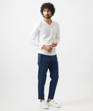 MNKDC50150 MICHEL KLEIN HOMME(ミッシェルクラン オム) 《日本製》リンクスVネック長袖カットソー ホワイト