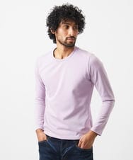 MNKDC51130 MICHEL KLEIN HOMME(ミッシェルクラン オム) ダブルフェイスクルーネック長袖カットソー ラベンダー