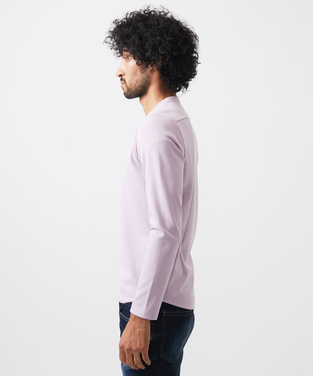 MNKDC51130 MICHEL KLEIN HOMME(ミッシェルクラン オム) ダブルフェイスクルーネック長袖カットソー ラベンダー