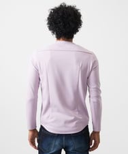 MNKDC51130 MICHEL KLEIN HOMME(ミッシェルクラン オム) ダブルフェイスクルーネック長袖カットソー ラベンダー