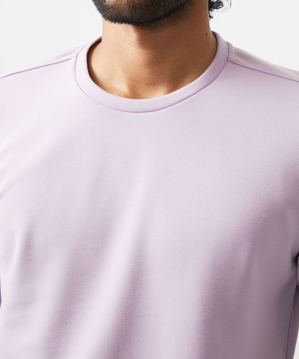 MNKDC51130 MICHEL KLEIN HOMME(ミッシェルクラン オム) ダブルフェイスクルーネック長袖カットソー ラベンダー