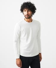 MNKDC51130 MICHEL KLEIN HOMME(ミッシェルクラン オム) ダブルフェイスクルーネック長袖カットソー ホワイト