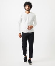 MNKDC51130 MICHEL KLEIN HOMME(ミッシェルクラン オム) ダブルフェイスクルーネック長袖カットソー ホワイト
