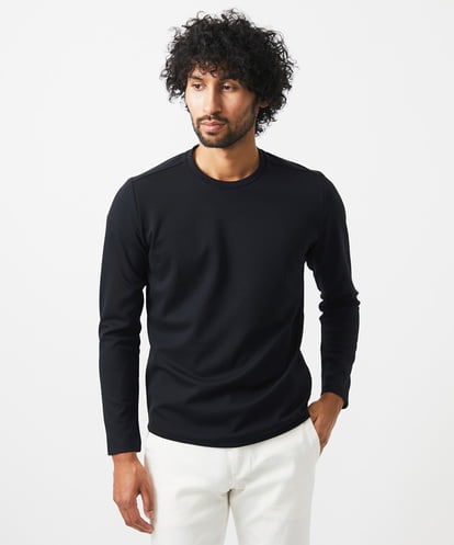 MNKDC51130 MICHEL KLEIN HOMME ダブルフェイスクルーネック長袖カットソー