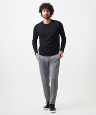 MNKDC51130 MICHEL KLEIN HOMME(ミッシェルクラン オム) ダブルフェイスクルーネック長袖カットソー ブラック