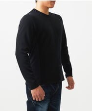 MNKDC52150 MICHEL KLEIN HOMME(ミッシェルクラン オム) 【BODY MAKE】ダブルフェイスクルーネック長袖カットソー ブラック
