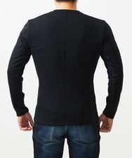 MNKDC52150 MICHEL KLEIN HOMME(ミッシェルクラン オム) 【BODY MAKE】ダブルフェイスクルーネック長袖カットソー ブラック