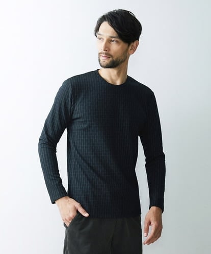 MNKDS16130 MICHEL KLEIN HOMME 【2023年モデル】ブロック柄クルーネックカットソー