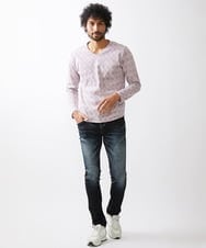 MNKDX01150 MICHEL KLEIN HOMME(ミッシェルクラン オム) 《日本製》ダイヤ柄カットソー ピンク