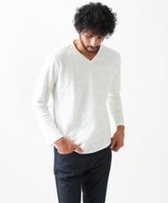 MNKDX01150 MICHEL KLEIN HOMME(ミッシェルクラン オム) 《日本製》ダイヤ柄カットソー ホワイト(90)