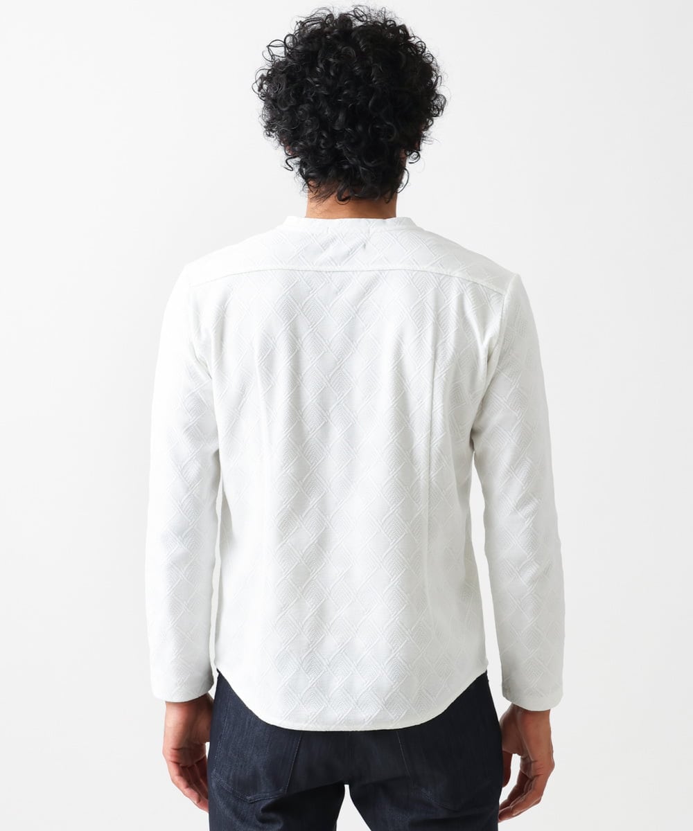 MNKDX01150 MICHEL KLEIN HOMME(ミッシェルクラン オム) 《日本製》ダイヤ柄カットソー ホワイト(90)
