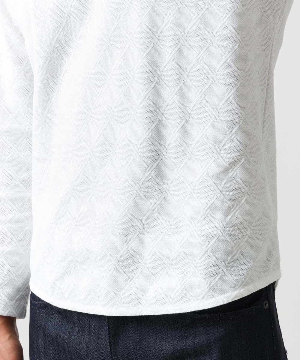 MNKDX01150 MICHEL KLEIN HOMME(ミッシェルクラン オム) 《日本製》ダイヤ柄カットソー ホワイト(90)