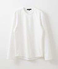 MNKDX62130 MICHEL KLEIN HOMME(ミッシェルクラン オム) ダブルフェイスクルーネックカットソー ホワイト(90)