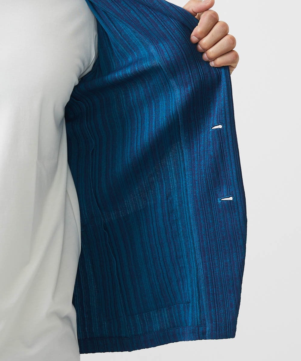 MNKGC31270 MICHEL KLEIN HOMME(ミッシェルクラン オム) プリーツフードジャケット ブルー