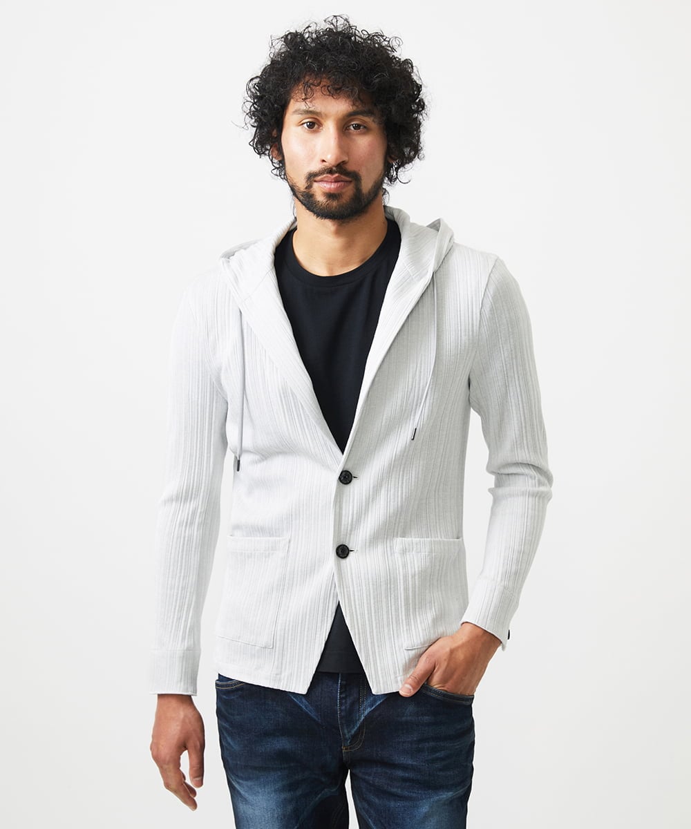 MNKGC31270 MICHEL KLEIN HOMME プリーツフードジャケット