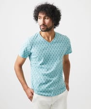 MNKGC50130 MICHEL KLEIN HOMME(ミッシェルクラン オム) 《日本製》リンクスVネック半袖カットソー カーキ