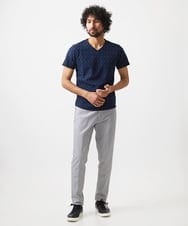 MNKGC50130 MICHEL KLEIN HOMME(ミッシェルクラン オム) 《日本製》リンクスVネック半袖カットソー ネイビー