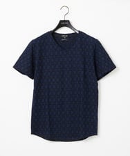 MNKGC50130 MICHEL KLEIN HOMME(ミッシェルクラン オム) 《日本製》リンクスVネック半袖カットソー ネイビー