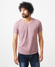 MNKGC51140 MICHEL KLEIN HOMME(ミッシェルクラン オム) 《日本製》リンクスVネック半袖カットソー レッド