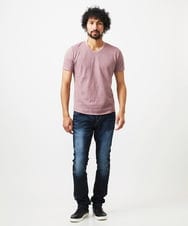 MNKGC51140 MICHEL KLEIN HOMME(ミッシェルクラン オム) 《日本製》リンクスVネック半袖カットソー レッド