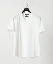 MNKGC51140 MICHEL KLEIN HOMME(ミッシェルクラン オム) 《日本製》リンクスVネック半袖カットソー ホワイト