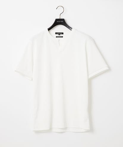 MNKGC54150 MICHEL KLEIN HOMME 《日本製》キーネック半袖カットソー