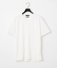 MNKGC54150 MICHEL KLEIN HOMME(ミッシェルクラン オム) 《日本製》キーネック半袖カットソー ホワイト