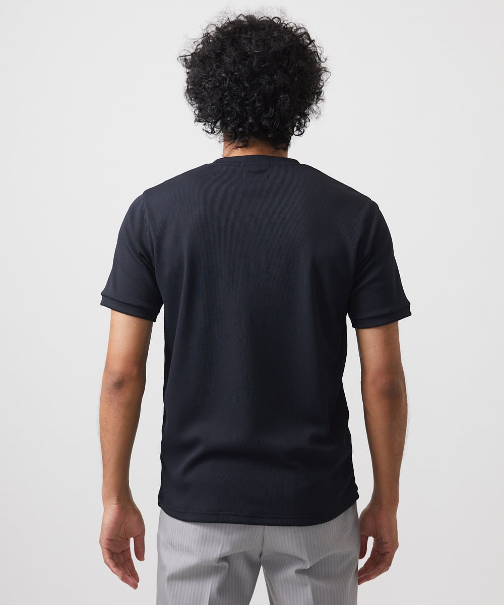 MNKGC54150 MICHEL KLEIN HOMME(ミッシェルクラン オム) 《日本製》キーネック半袖カットソー ブラック