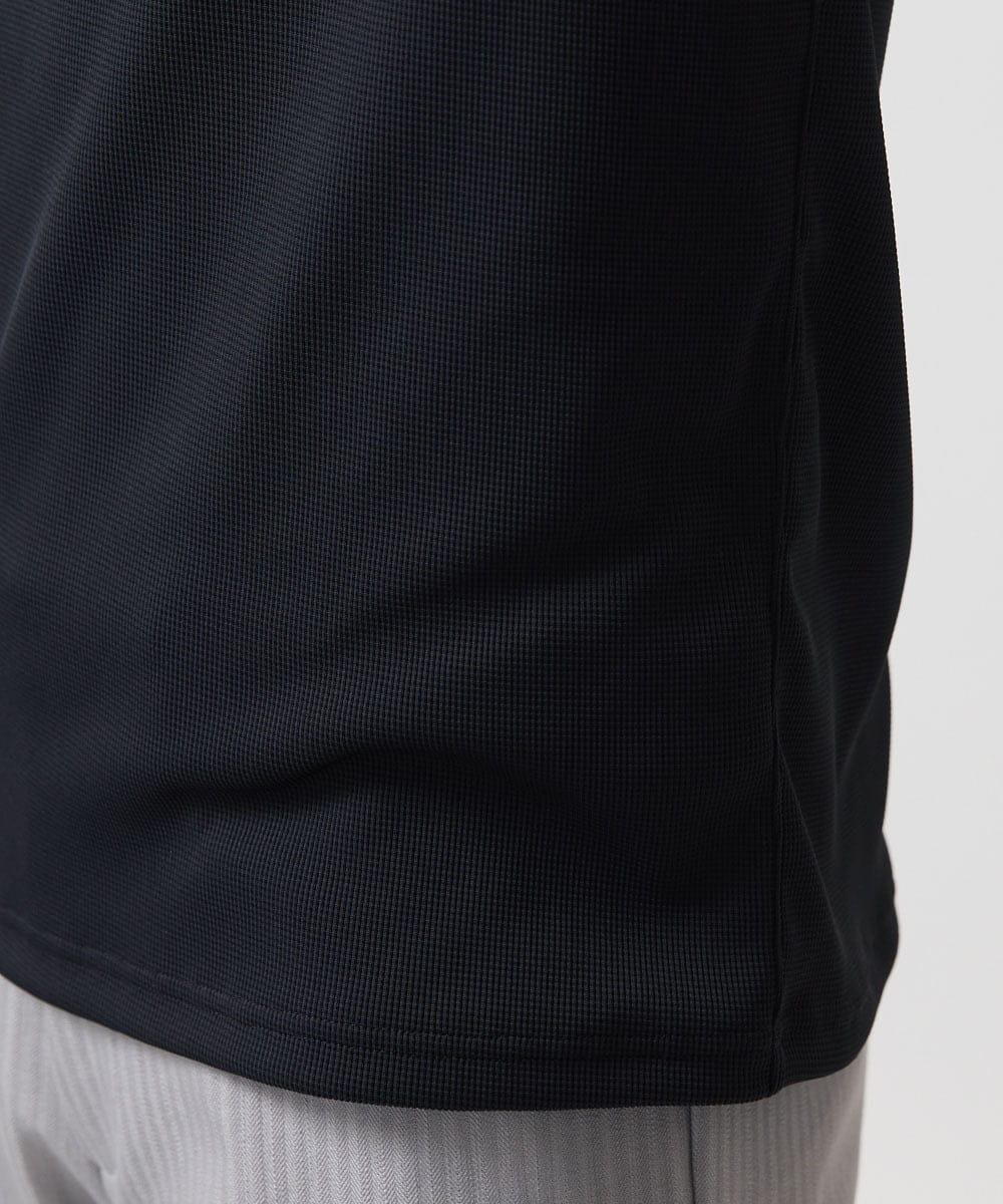 MNKGC54150 MICHEL KLEIN HOMME(ミッシェルクラン オム) 《日本製》キーネック半袖カットソー ブラック