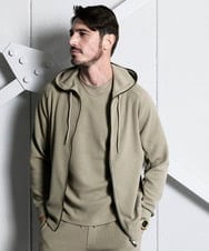 MNKGC58300 MICHEL KLEIN HOMME(ミッシェルクラン オム) ダブルフェイスZIPパーカー セットアップ オフホワイト