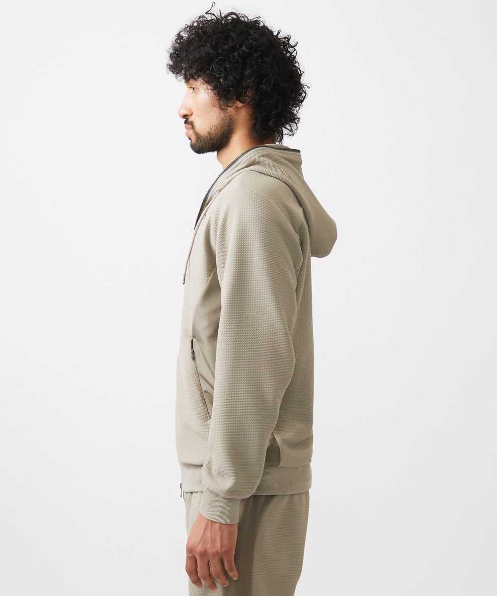 MNKGC58300 MICHEL KLEIN HOMME(ミッシェルクラン オム) ダブルフェイスZIPパーカー セットアップ オフホワイト
