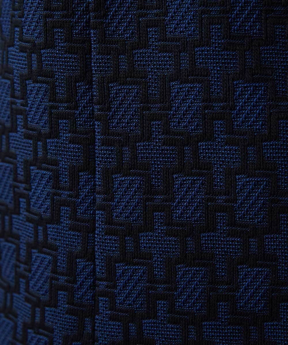 MNKGC60170 MICHEL KLEIN HOMME(ミッシェルクラン オム) 《日本製》リンクスVネック半袖ポロシャツ ネイビー