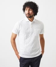 MNKGC60170 MICHEL KLEIN HOMME(ミッシェルクラン オム) 《日本製》リンクスVネック半袖ポロシャツ ホワイト